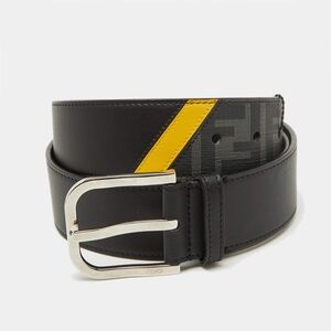 Fendi Black Belt with Yellow Accent
